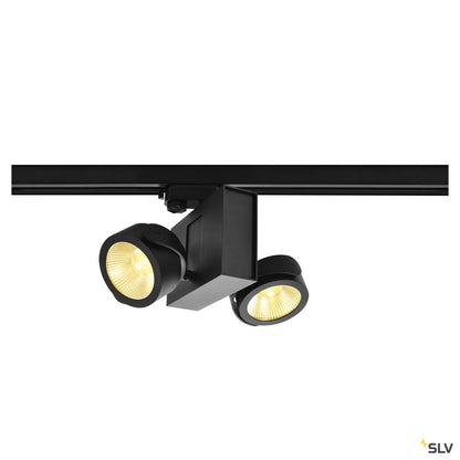SLV TEC KALU double, schwarz, 24°, 3000K, inkl. 3P.-Adapter