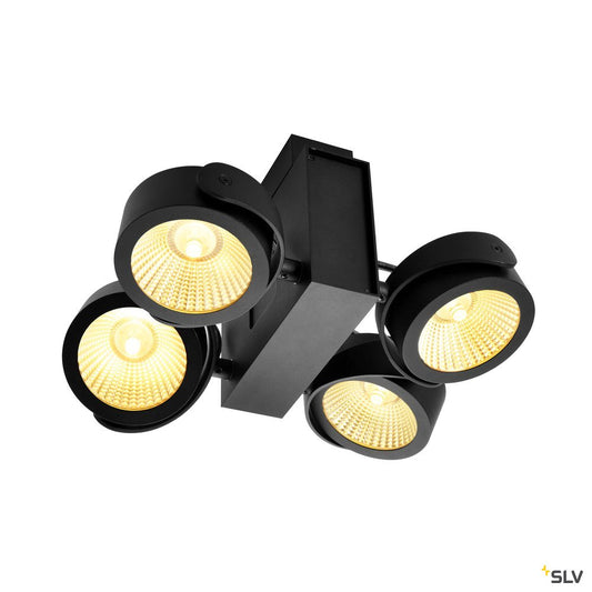 SLV TEC KALU CW, LED Indoor Wand- und Deckenaufbauleuchte, quad, schwarz, 24°, 3000K