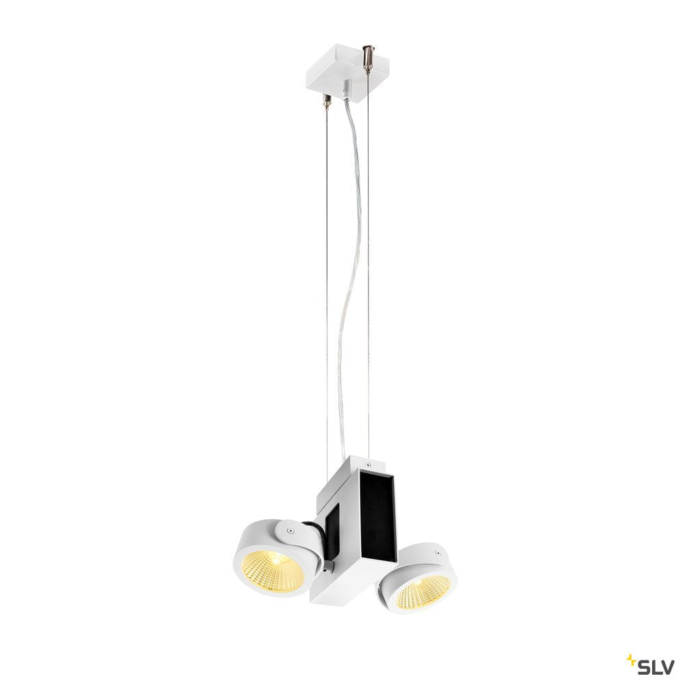 SLV TEC KALU CW, LED Indoor Wand- und Deckenaufbauleuchte, double weiß/schwarz 60° 3000K