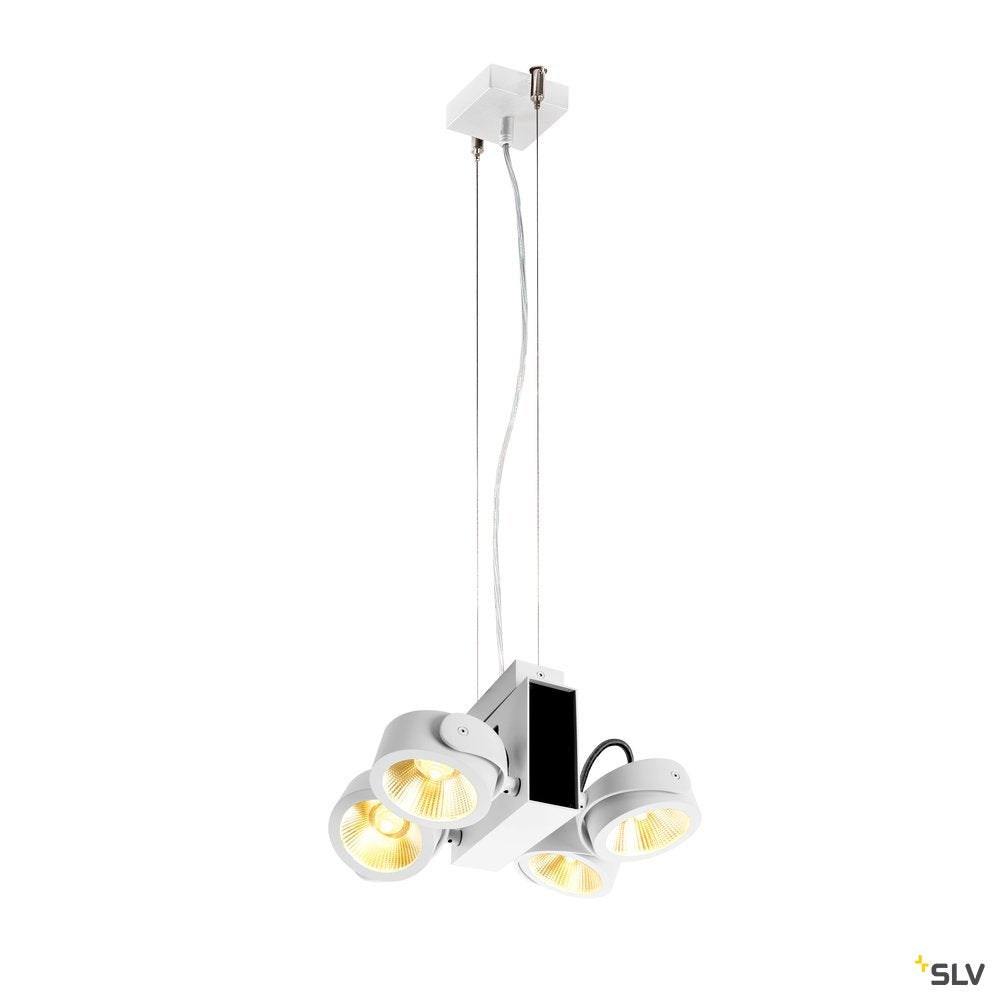 SLV TEC KALU CW, LED Indoor Wand- und Deckenaufbauleuchte, quad weiß/schwarz 60° 3000K