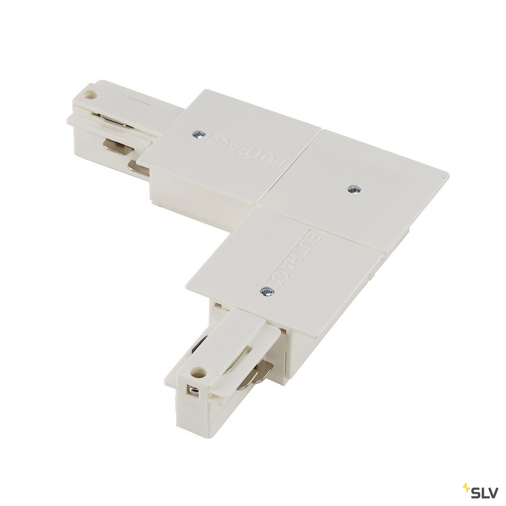 SLV EUTRAC L-Verbinder für 3-Phasen Einbauschiene, verkehrsweiss, Erde innen