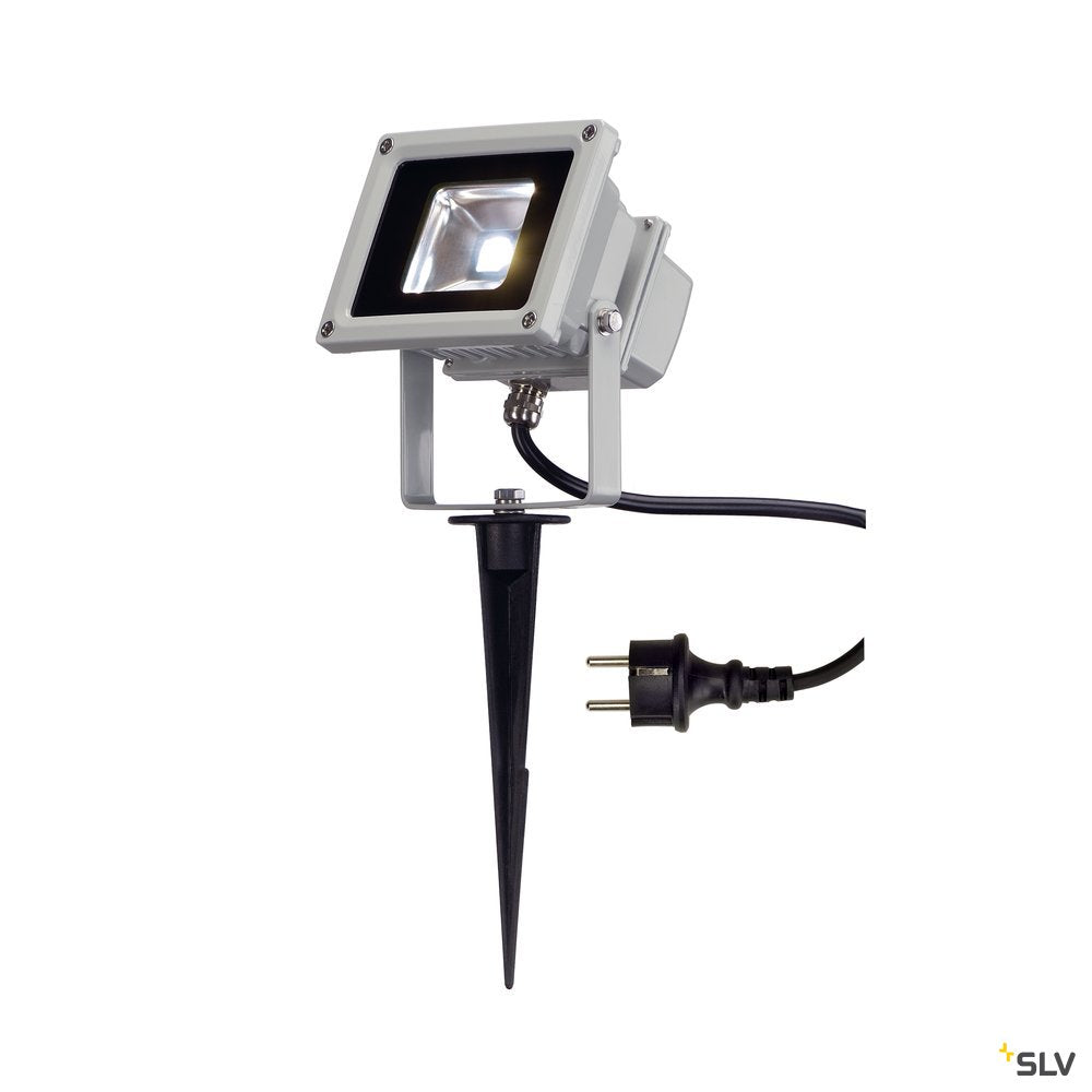 SLV LED OUTDOOR BEAM, silbergrau, 10W, weiss, 100°, IP65