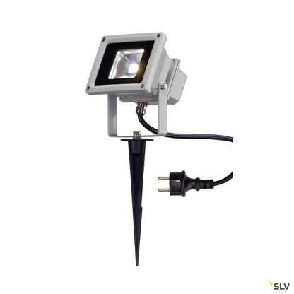 SLV LED OUTDOOR BEAM, silbergrau, 10W, weiss, 100°, IP65
