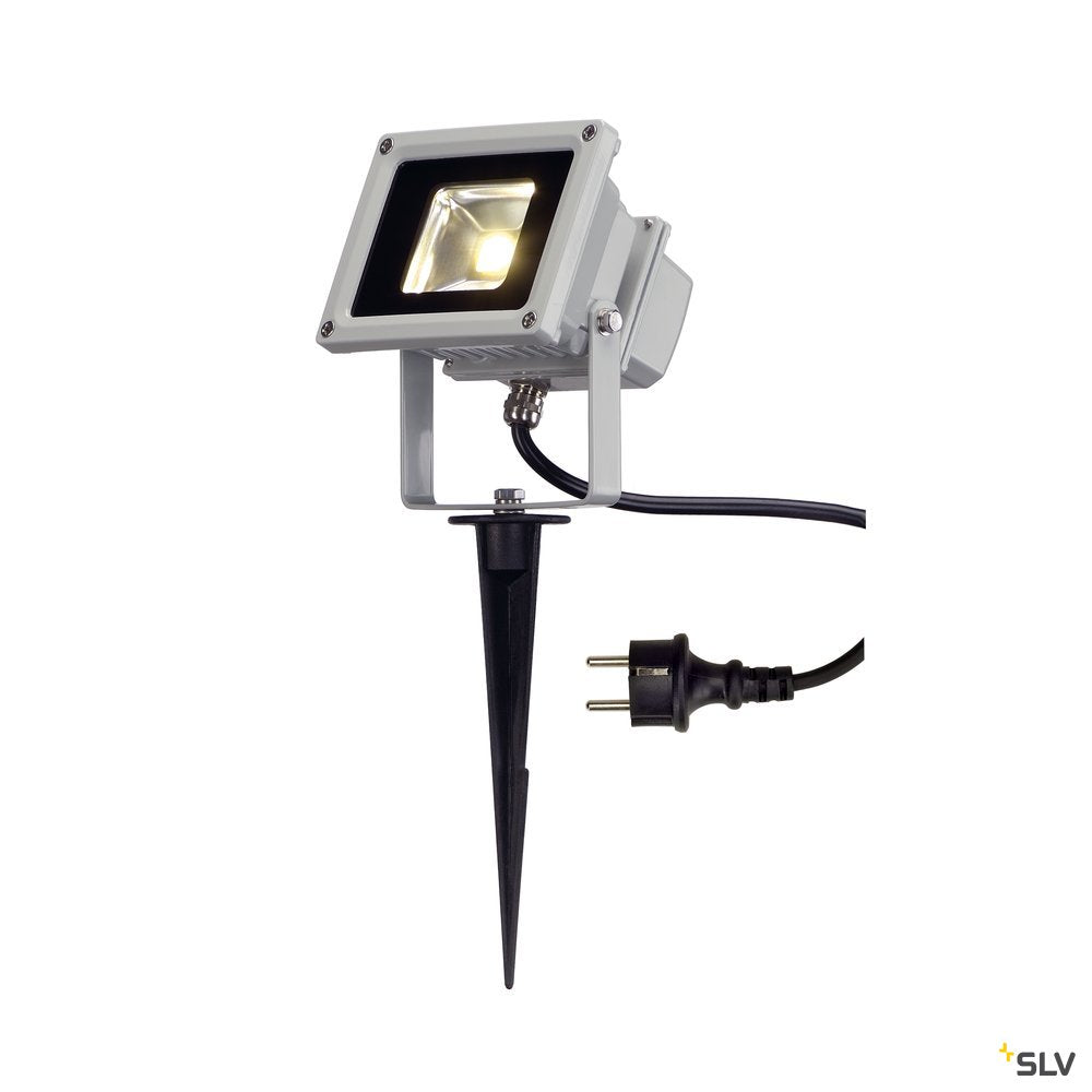 SLV LED OUTDOOR BEAM, silbergrau, 10W, warmweiss, 100°, IP65