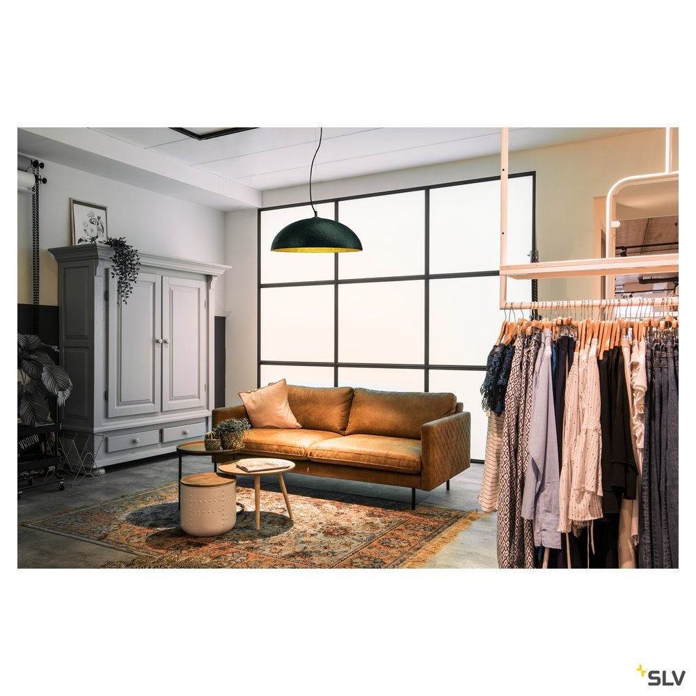 SLV FORCHINI 70 PD, Indoor Pendelleuchte, schwarz/gold, E27, max. 40W