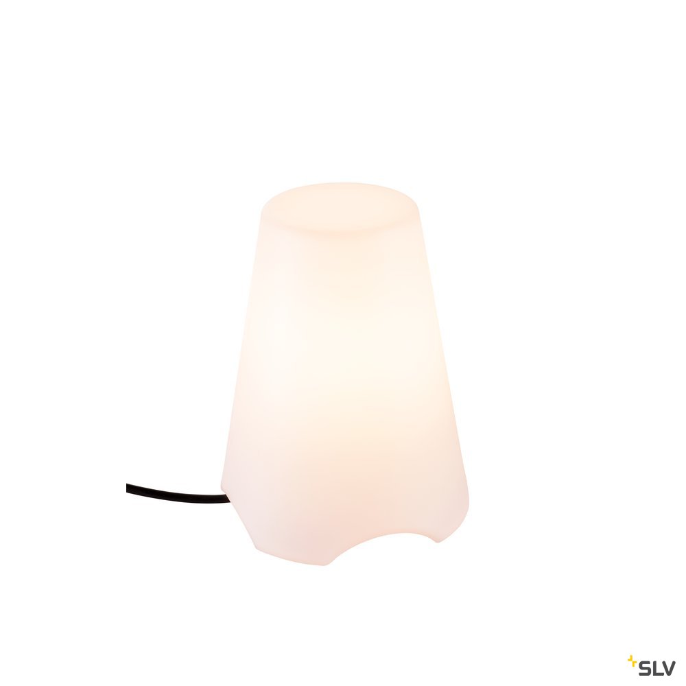 SLV KIROCONE TL, Outdoor Tischleuchte, E27, IP44, weiss, max. 60W
