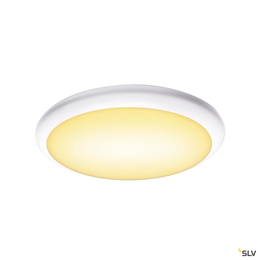 SLV RUBA 16 CW Sensor, LED Outdoor Wand- und Deckenaufbauleuchte, weiß IP65 3000/4000K