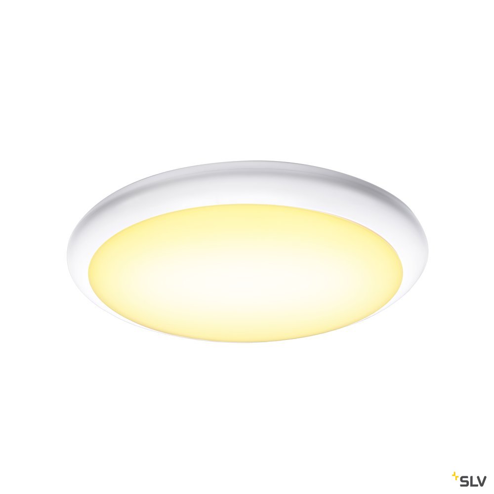 SLV RUBA 16 CW Sensor, LED Outdoor Wand- und Deckenaufbauleuchte, weiß IP65 3000/4000K