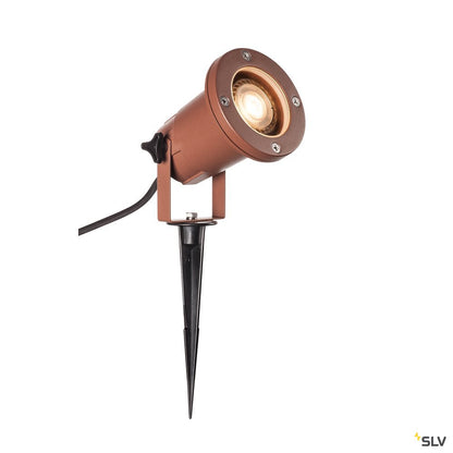 SLV BIG NAUTILUS QPAR51, Outdoor Erdspießleuchte, rost farbend, IP65 max. 11W