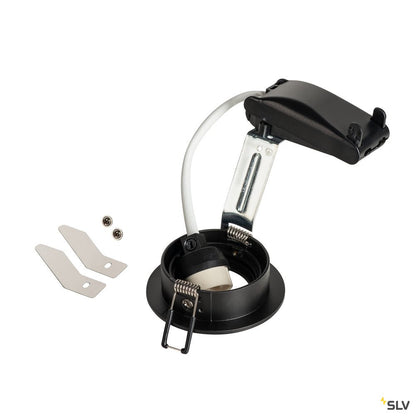SLV NEW TRIA 68 rund, Indoor Deckeneinbauleuchte, QPAR51, schwarz, 50W