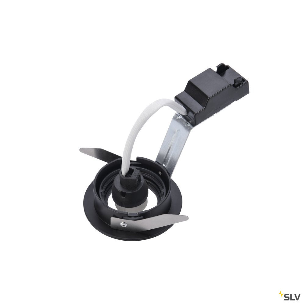 SLV NEW TRIA 68 rund, Indoor Deckeneinbauleuchte, QPAR51, schwarz, 50W
