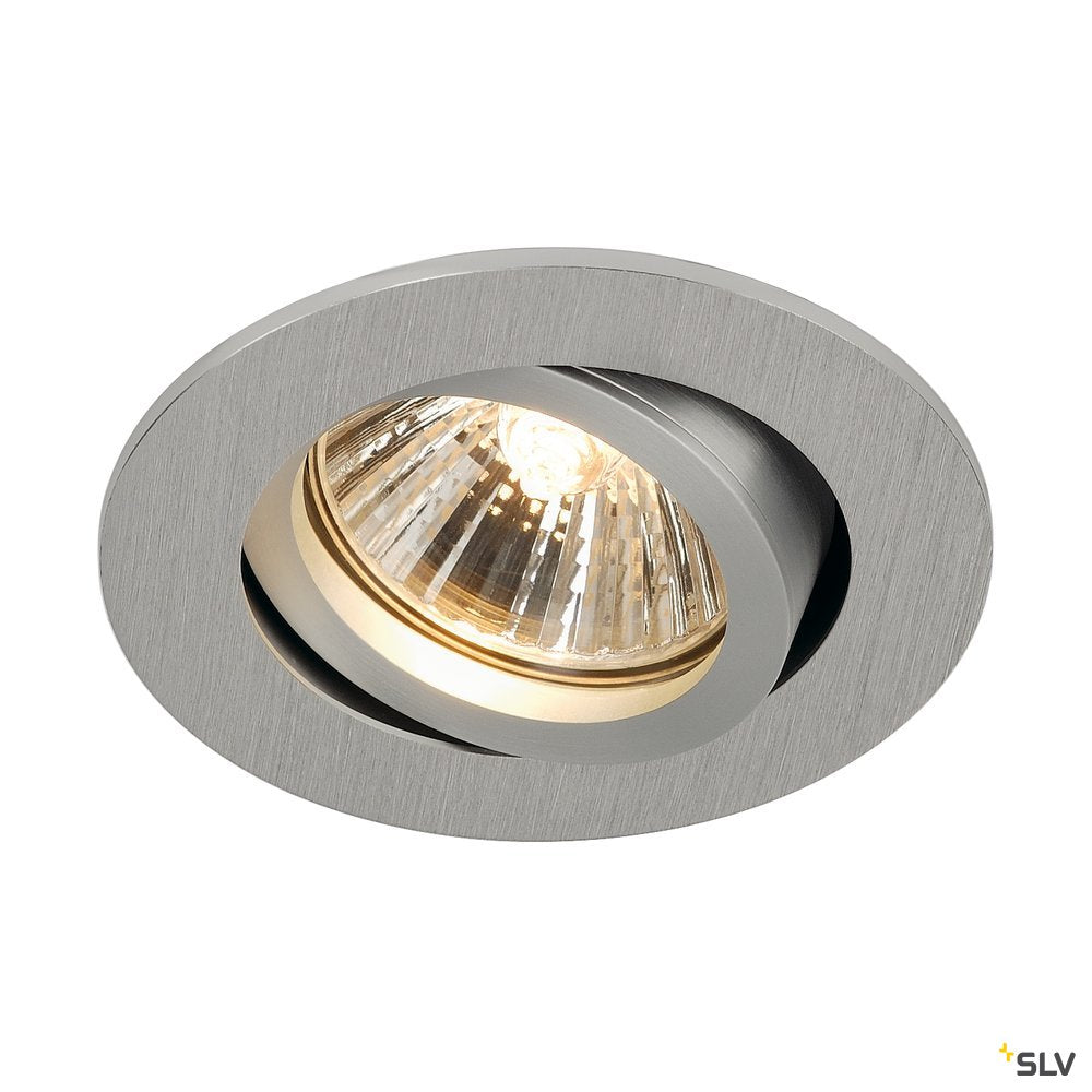 SLV NEW TRIA 68 rund, Indoor Deckeneinbauleuchte, QPAR51 alu gebürstet 50W