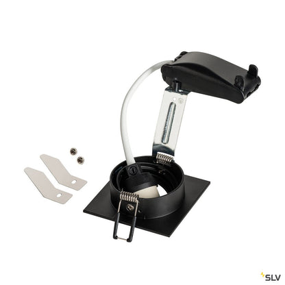 SLV NEW TRIA 68 square, Indoor Deckeneinbauleuchte, QPAR51, schwarz, 50W
