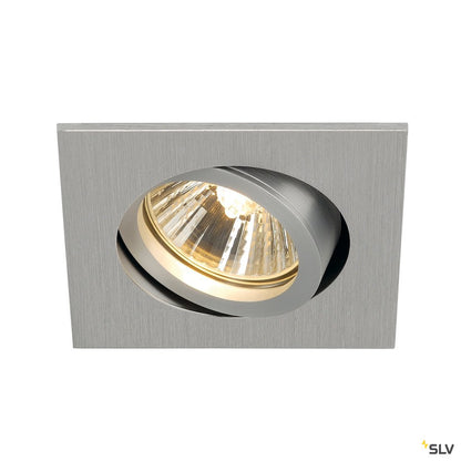 SLV NEW TRIA 68 square, Indoor Deckeneinbauleuchte, QPAR51 alubrushed 50W