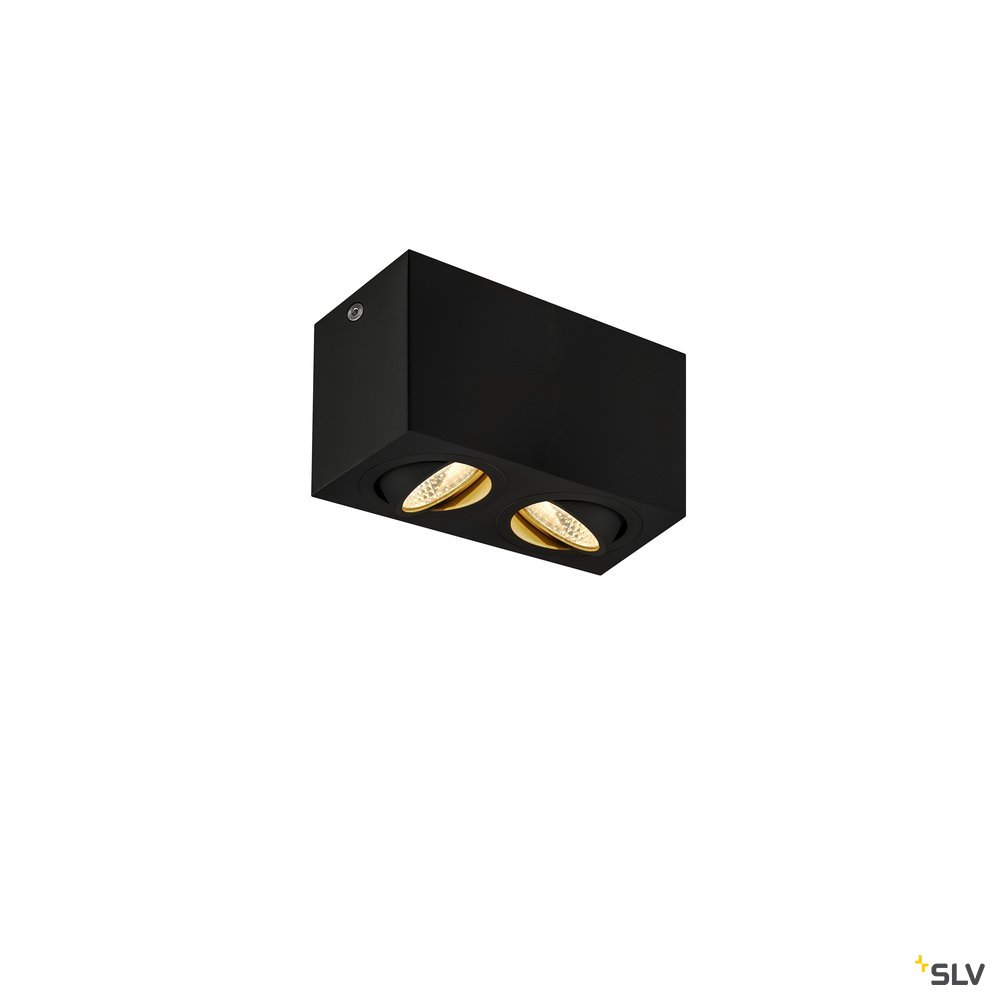SLV TRILEDO Double, LED Indoor Deckenaufbauleuchte, schwarz, 3000K, 16W