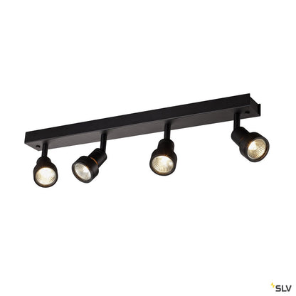 SLV PURI CW, Indoor Wand- und Deckenaufbauleuchte, quad, QPAR51, schwarz, 4x50W