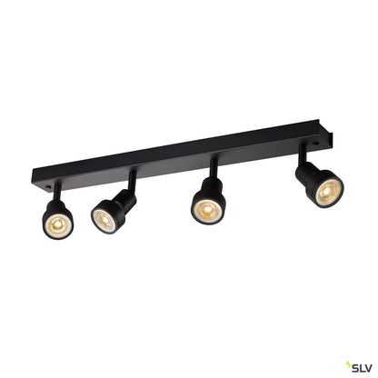 SLV PURI CW, Indoor Wand- und Deckenaufbauleuchte, quad, QPAR51, schwarz, 4x50W