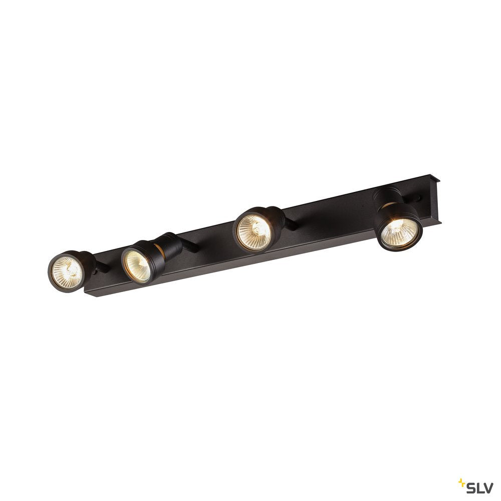 SLV PURI CW, Indoor Wand- und Deckenaufbauleuchte, quad, QPAR51, schwarz, 4x50W