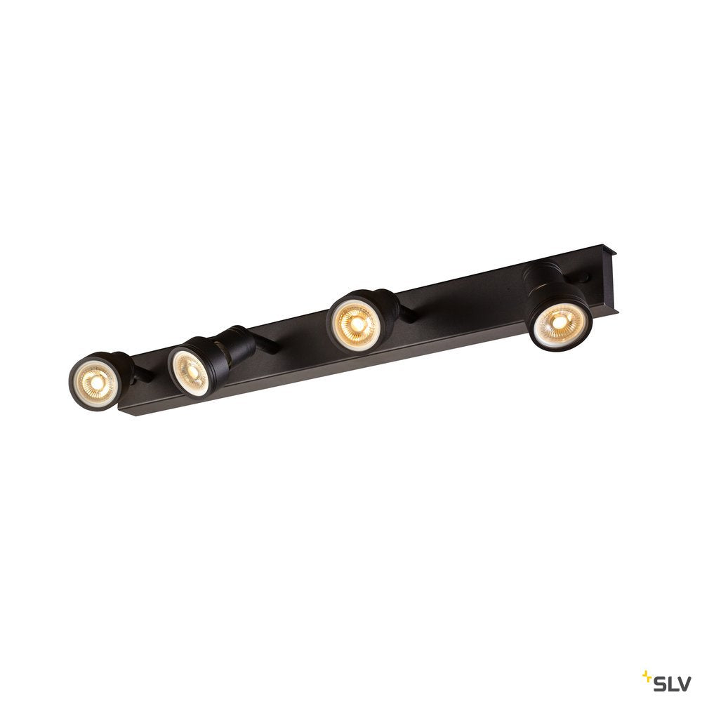 SLV PURI CW, Indoor Wand- und Deckenaufbauleuchte, quad, QPAR51, schwarz, 4x50W