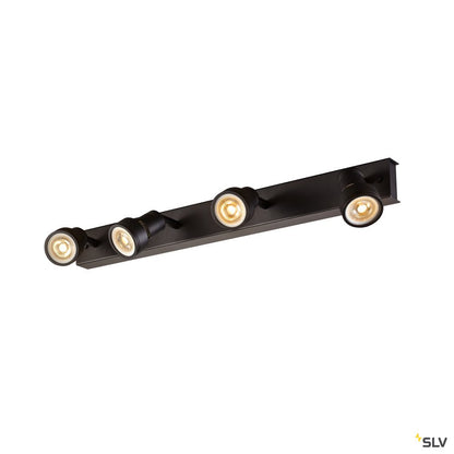 SLV PURI CW, Indoor Wand- und Deckenaufbauleuchte, quad, QPAR51, schwarz, 4x50W