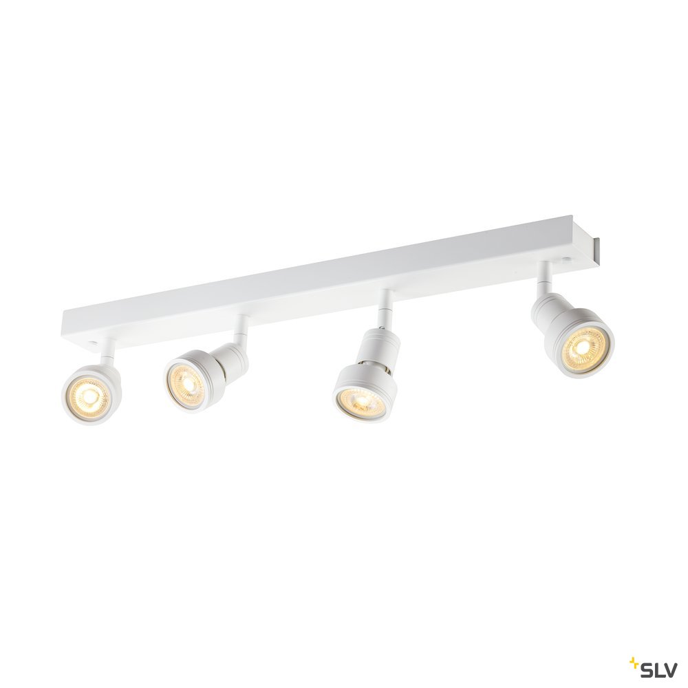 SLV PURI CW, Indoor Wand- und Deckenaufbauleuchte, quad, QPAR51, weiß, 4x50W
