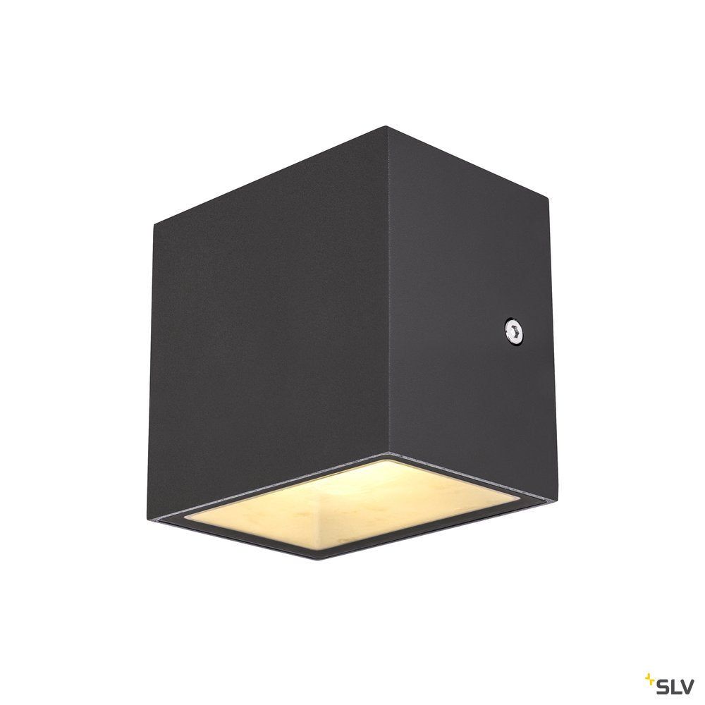 SLV SITRA CUBE WL, LED Outdoor Wand- und Deckenaufbauleuchte, anthrazit, IP44, 3000K, 10W