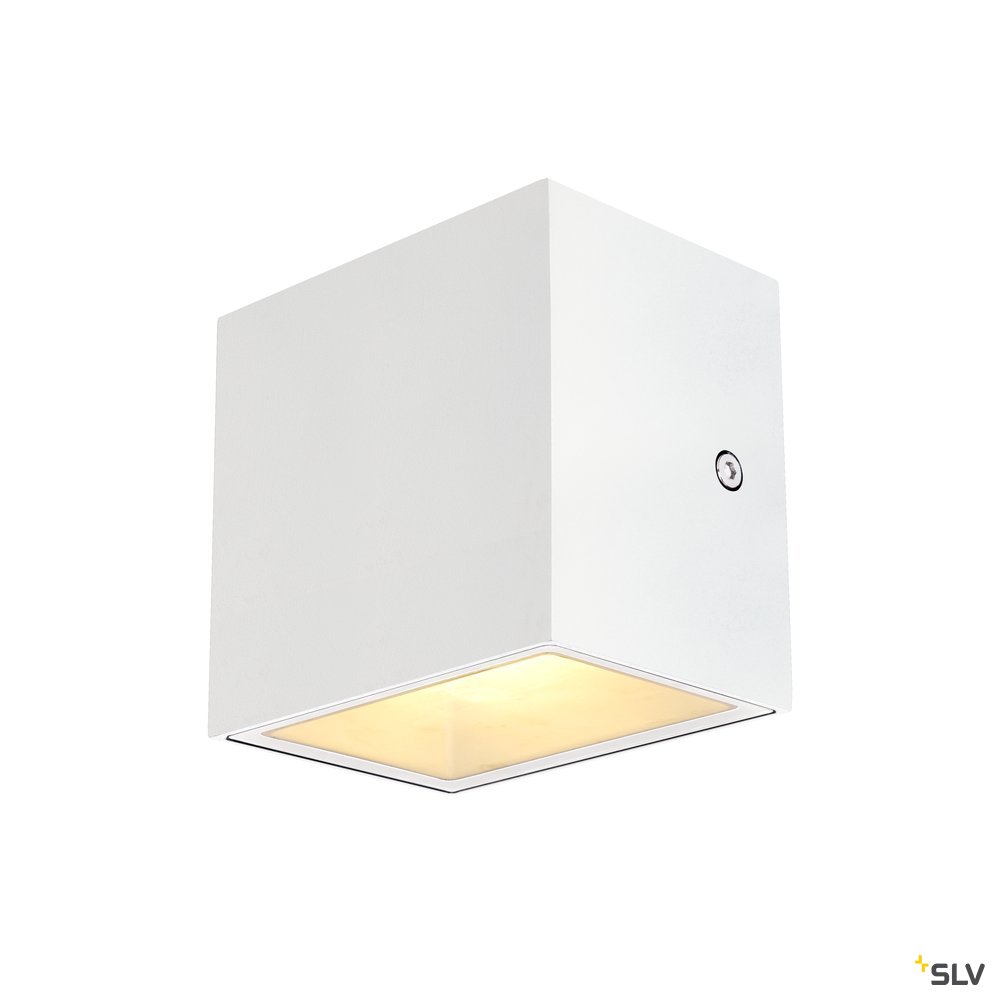 SLV SITRA CUBE WL, LED Outdoor Wand- und Deckenaufbauleuchte, weiß, IP44, 3000K, 10W