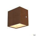 SLV SITRA CUBE WL, LED Outdoor Wand- und Deckenaufbauleuchte, rost farbend, IP44, 3000K, 10W