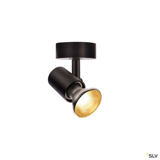 SLV SPOT E27, CW, Indoor Wand- und Deckenaufbauleuchte, schwarz, max. 75W