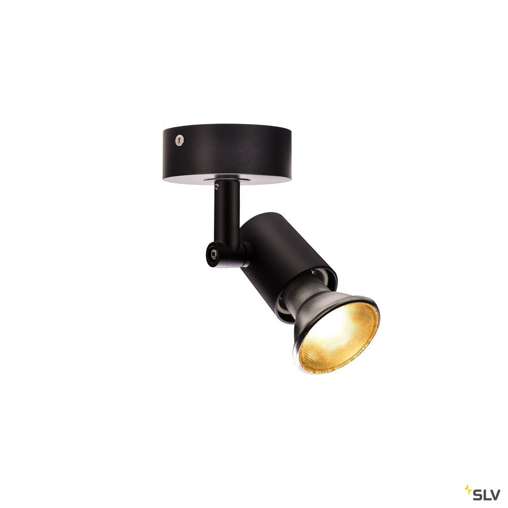 SLV SPOT E27, CW, Indoor Wand- und Deckenaufbauleuchte, schwarz, max. 75W