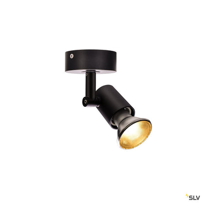 SLV SPOT E27, CW, Indoor Wand- und Deckenaufbauleuchte, schwarz, max. 75W