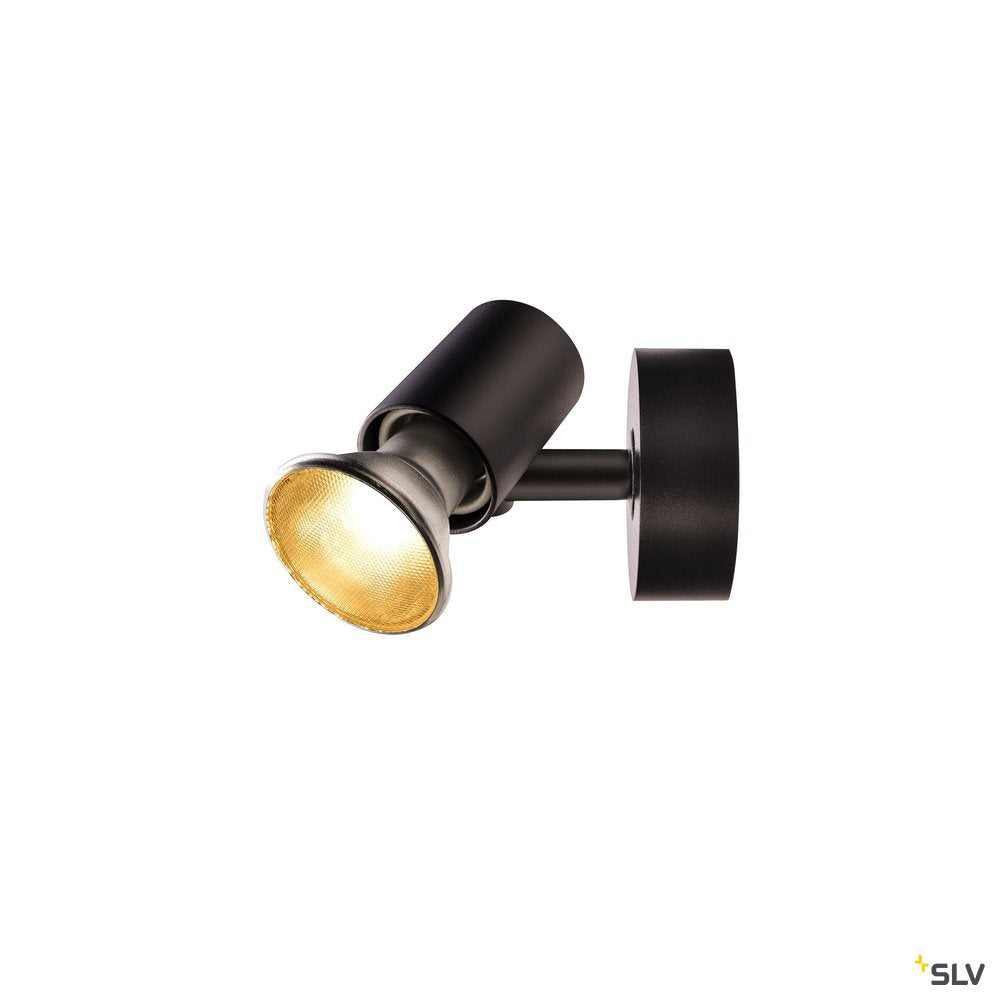 SLV SPOT E27, CW, Indoor Wand- und Deckenaufbauleuchte, schwarz, max. 75W