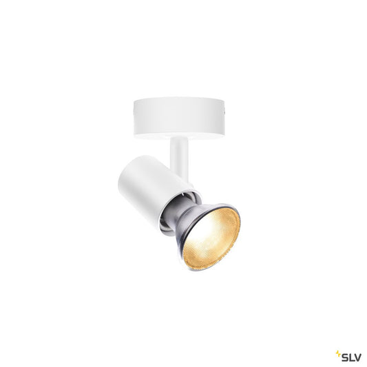 SLV SPOT E27, CW, Indoor Wand- und Deckenaufbauleuchte, weiß, max. 75W