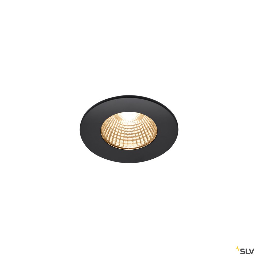 SLV PATTA-I, LED Outdoor Deckeneinbauleuchte, rund DL IP65 schwarz 1800-3000K