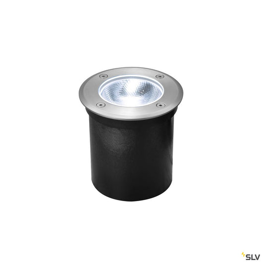 SLV ROCCI rund, Outdoor LED Bodeneinbauleuchte, Edelstahl 316, 4000K, IP67, 8,6W