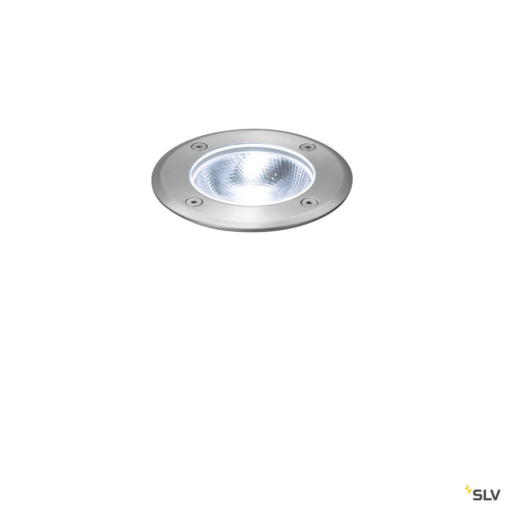 SLV ROCCI rund, Outdoor LED Bodeneinbauleuchte, Edelstahl 316, 4000K, IP67, 8,6W
