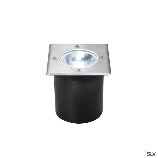SLV ROCCI Square, Outdoor LED Bodeneinbauleuchte, Edelstahl 316, 4000K, IP67, 8,6W