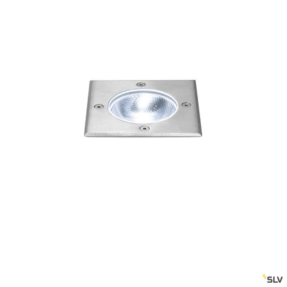 SLV ROCCI Square, Outdoor LED Bodeneinbauleuchte, Edelstahl 316, 4000K, IP67, 8,6W