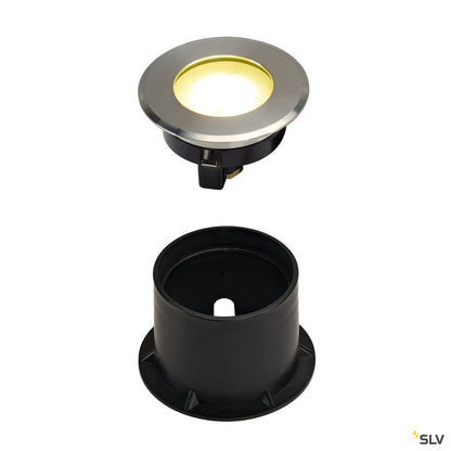 SLV DASAR® Flat, Outdoor LED Bodeneinbauleuchte, Edelstahl 304, 4000K, IP67, 4,3W