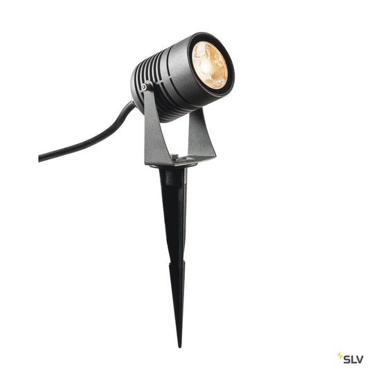 SLV LED SPIKE, LED Outdoor Erdspießleuchte, anthrazit, IP55, 3000K, 40°