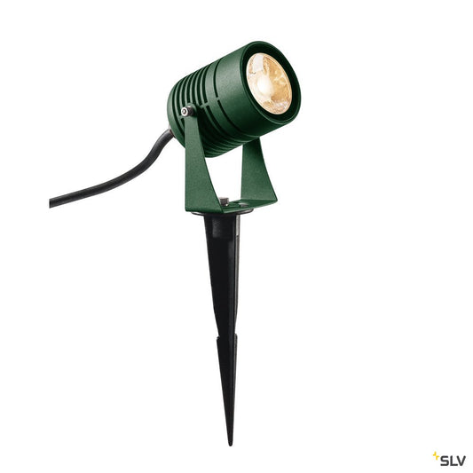 SLV LED SPIKE, LED Outdoor Erdspießleuchte, grün, IP55, 3000K, 40°