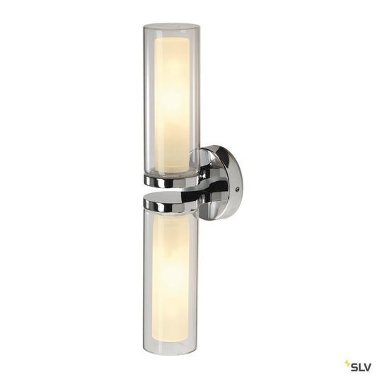 SLV WL 106 Wandleuchte, doppel Glas, chrom 2xE14