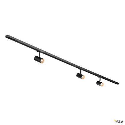 SLV 1Ph NOBLO SPOT SET 2700K schwarz inkl. drei Spots, zwei Schienen je 1m, einem Einspeiser sowie einem Längsverbinder