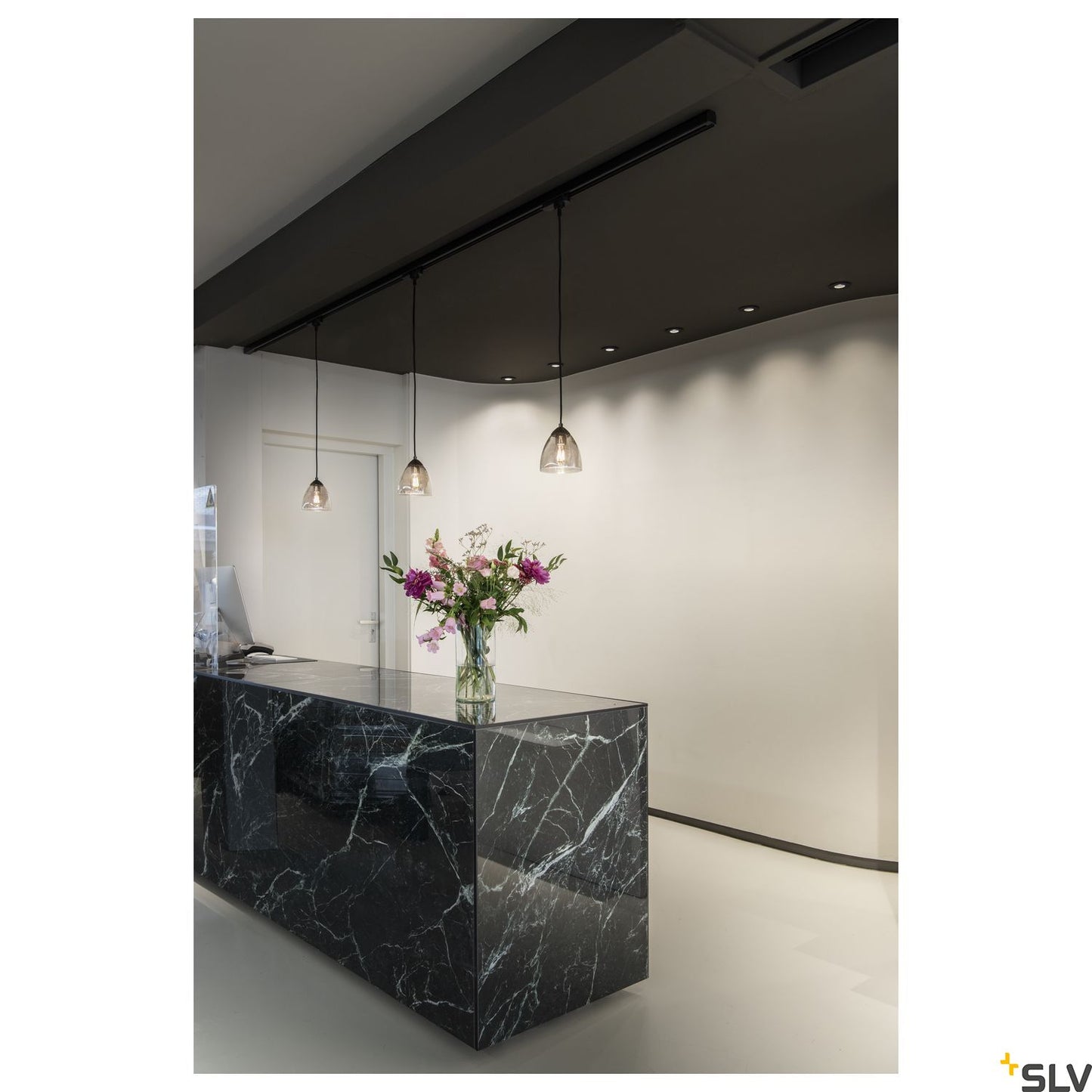 SLV PARA CONE GL GU10, Pendelleuchte schwarz / transparent