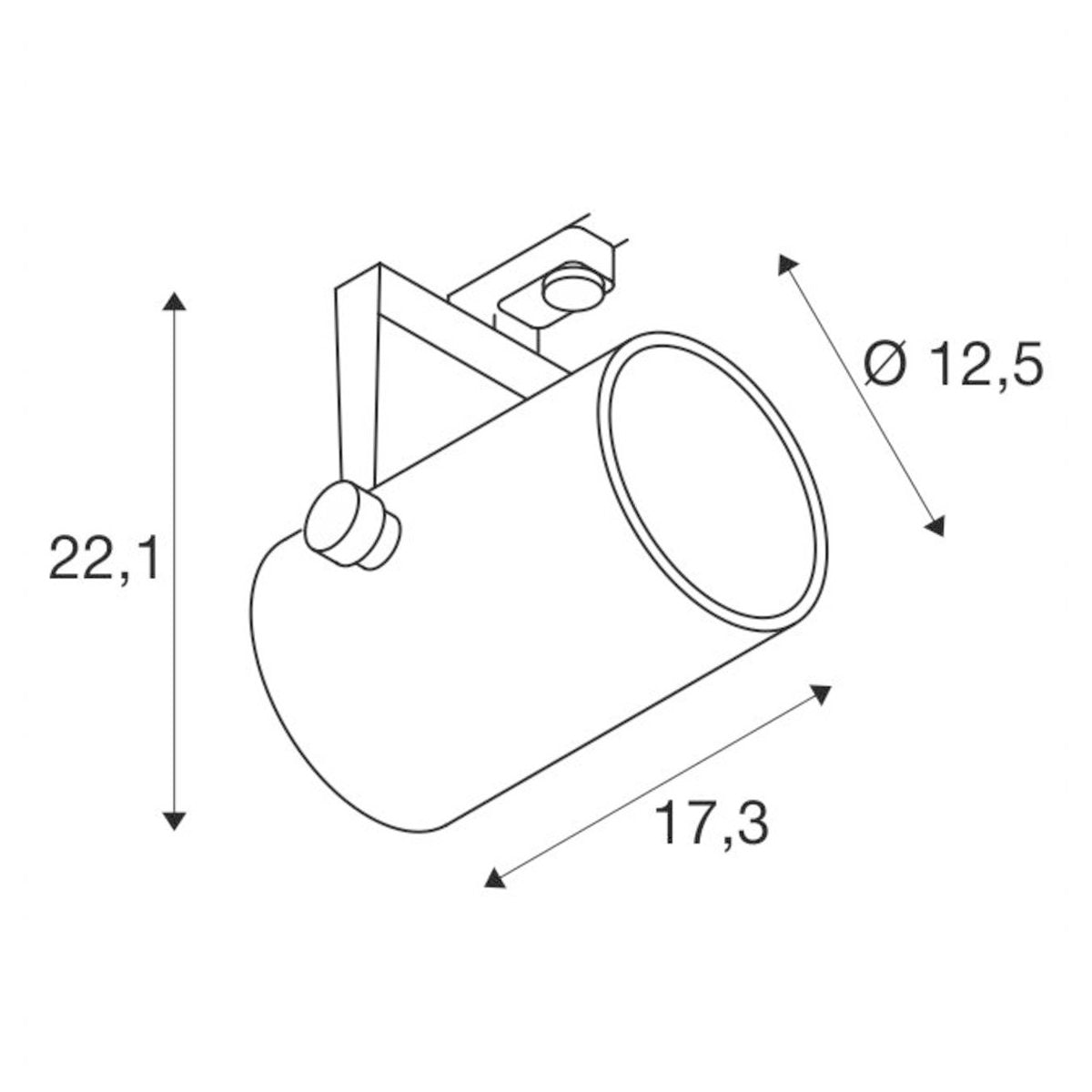 SLV EURO SPOT LED, 20W COB LED, grau, 36°, 3000K, inkl. 3P.-Adapter
