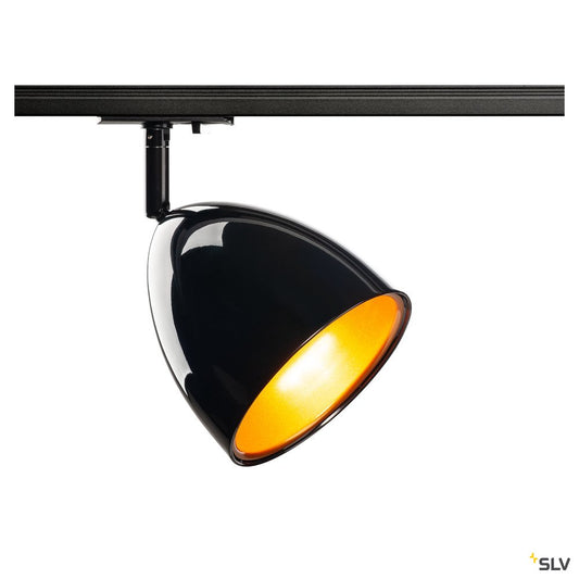 SLV 1~ PARA CONE 14 QPAR51 1 Phasen System Leuchte schwarz/gold inkl. 1 Phasen-Adapter