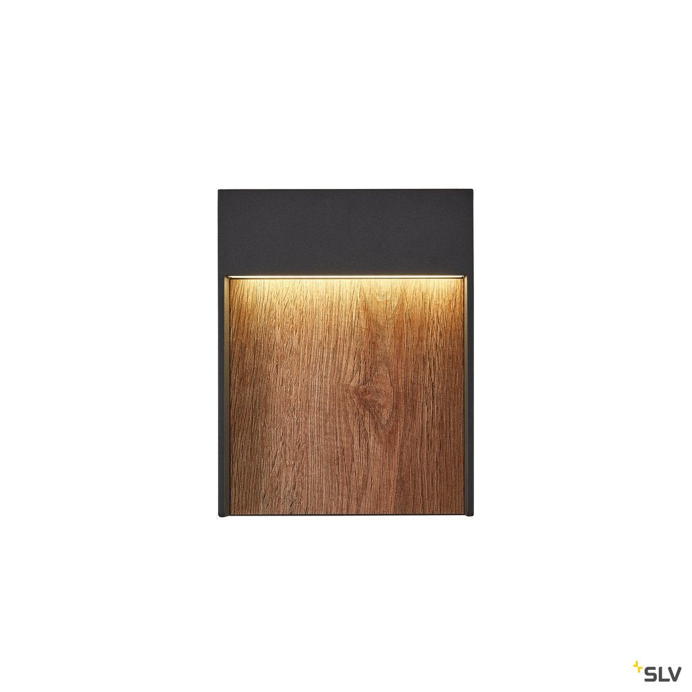SLV FLATT Outdoor LED Wandaufbauleuchte 3000K IP65 anthrazit/braun
