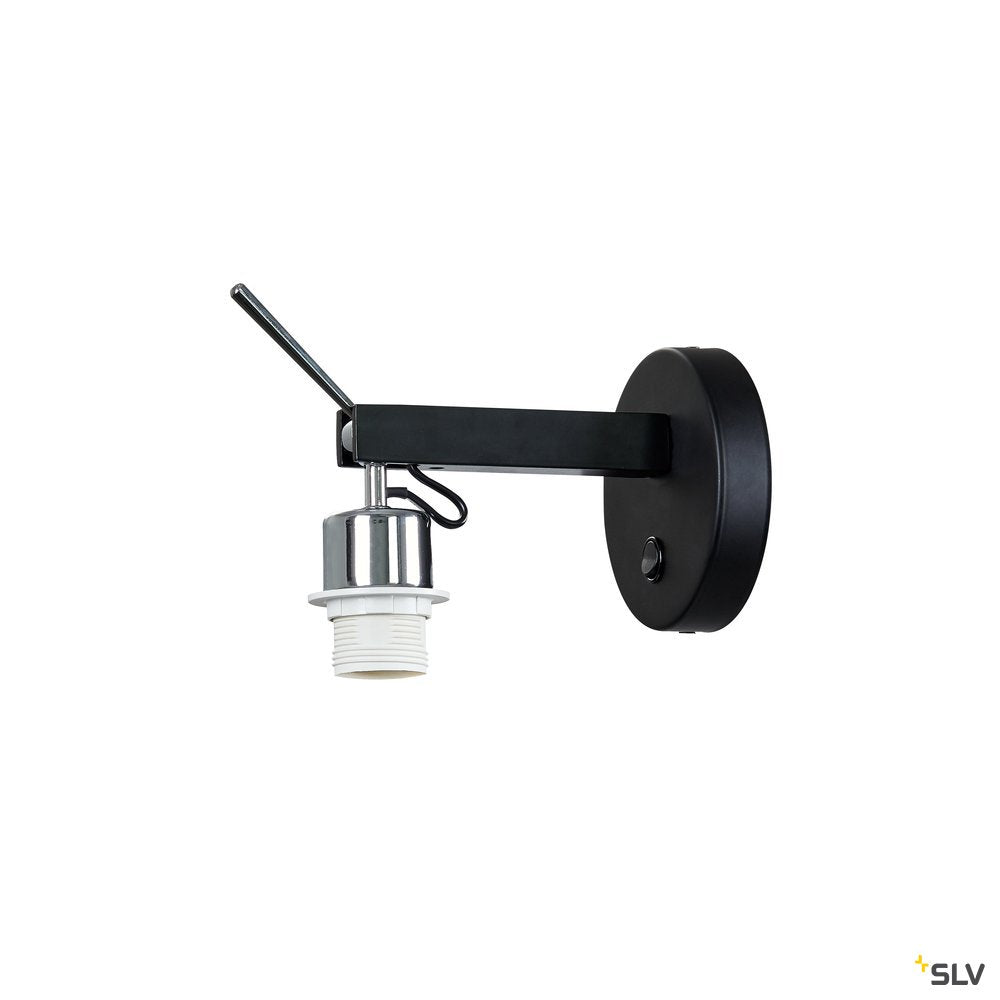 SLV FENDA E27 Indoor Wandaufbauleuchte schwarz ohne Schirm
