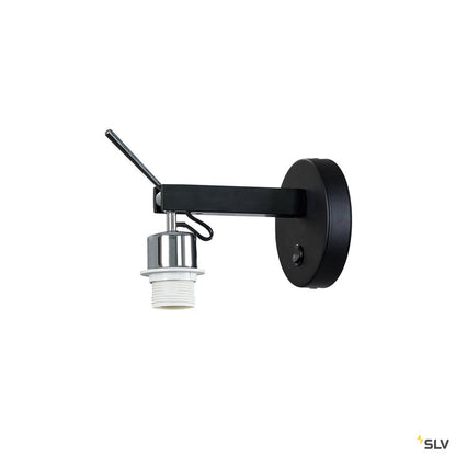 SLV FENDA E27 Indoor Wandaufbauleuchte schwarz ohne Schirm