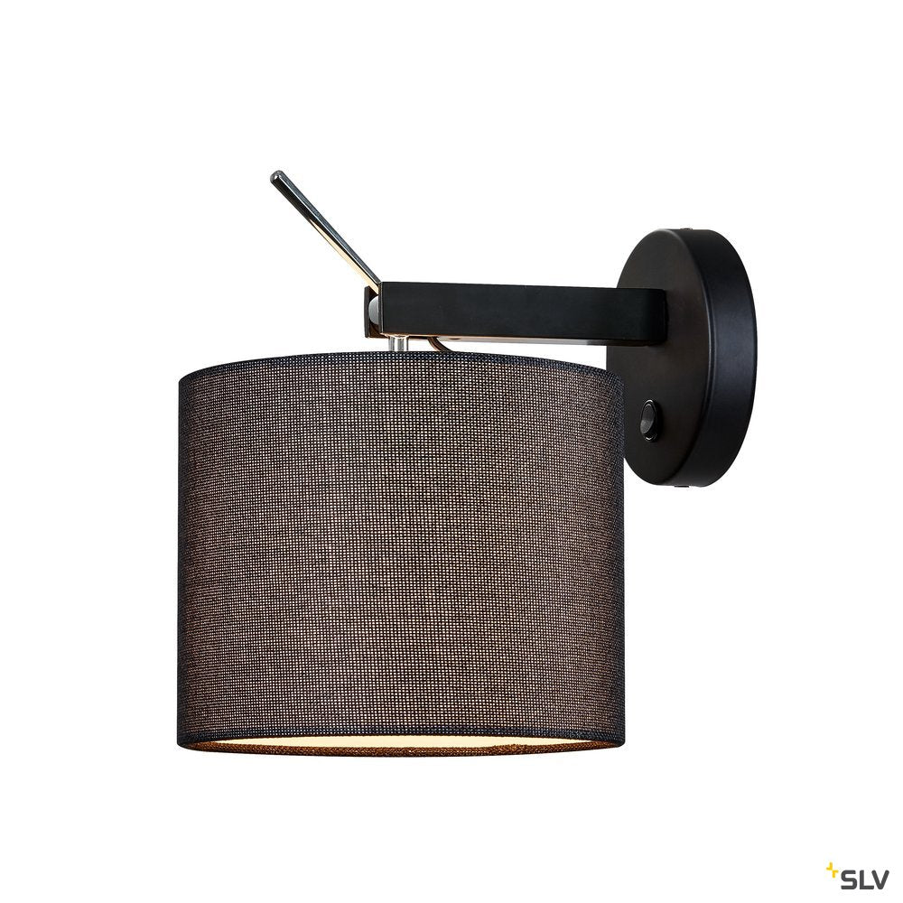 SLV FENDA E27 Indoor Wandaufbauleuchte schwarz ohne Schirm